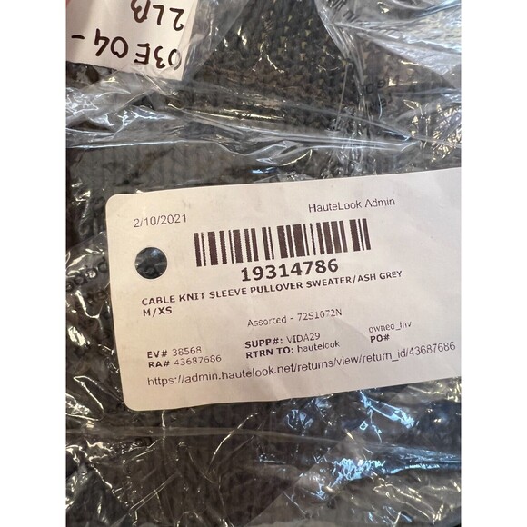 RDI Pullover Sweater Womens XS Ash Gray Cable Knit Long Sleeve Crew Neck NWT - Picture 6 of 6